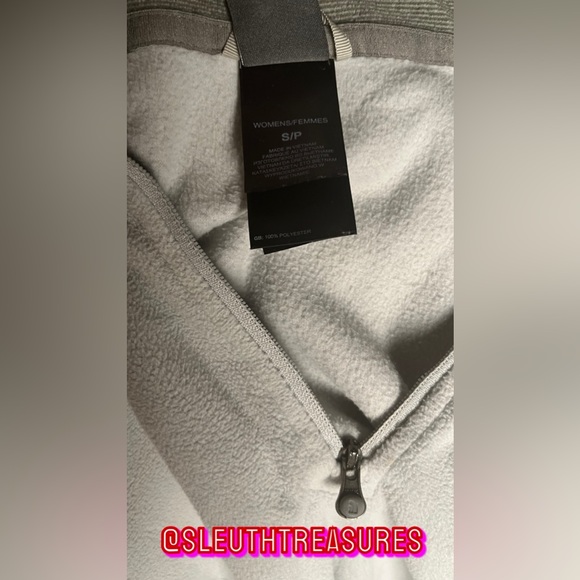 The North Face Womens Fleece 1/4 Zip Jacket Light Gray Long Sleeve Size S Logo - Picture 9 of 9